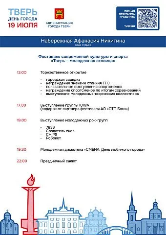 Афиша мероприятий Дня Города (Набережная Афанасия Никитина)